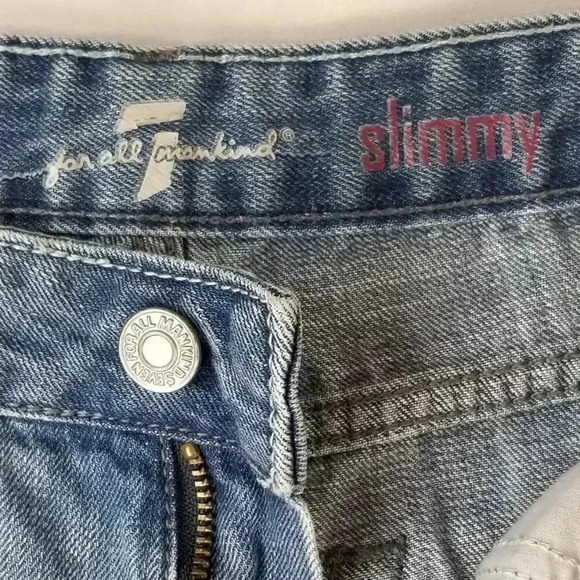 7 For All Mankind Size 16 Slimmy Womens Blue Jeans - Picture 5 of 9